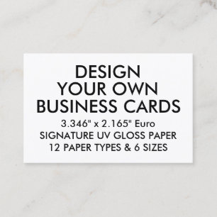 Cartes de visite UV d'euro de LUSTRE personnalisés