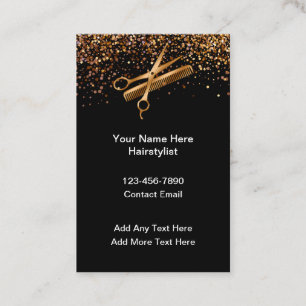 Cartes de visite verticales pour coiffeur chic et