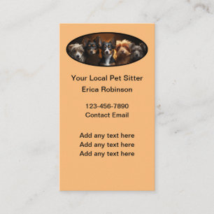 Cartes de visite verticaux pour animaux domestique
