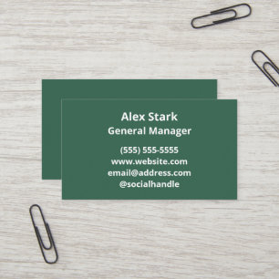 Cartes de visite verts de pin solide