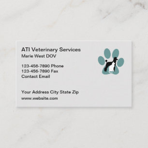 Cartes de visite vétérinaires de soins aux animaux