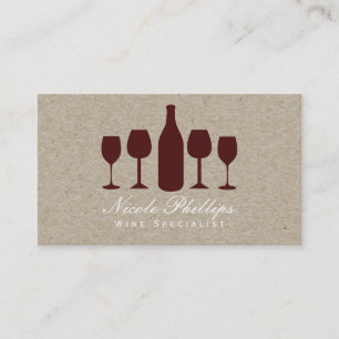Cartes de visite Vinyard Winery Verres à vin & Bou