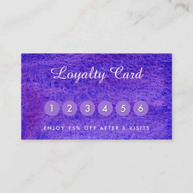 Cartes de visite violet d'aquarelle (Devant)