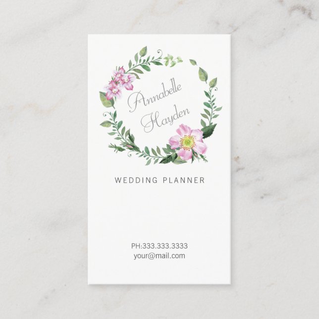 cartes de visite wedding planners floraux (Devant)