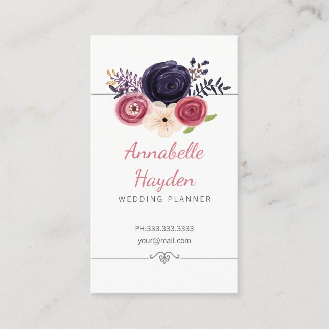 cartes de visite wedding planners floraux (Devant)