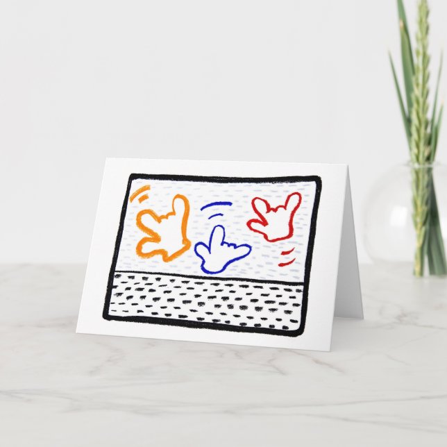 Cartes de voeux : 3 Haring ILYs (Devant)