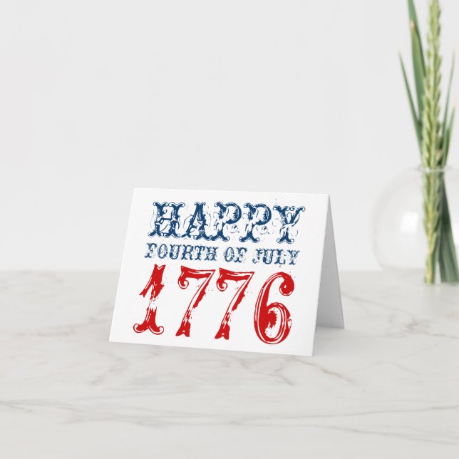 Cartes de voeux 4 juillet | USA 1776 (Devant)