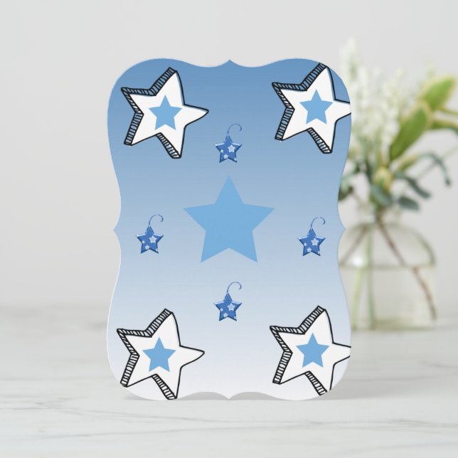 Cartes de voeux à plat Noël bleu et blanc (Debout devant)