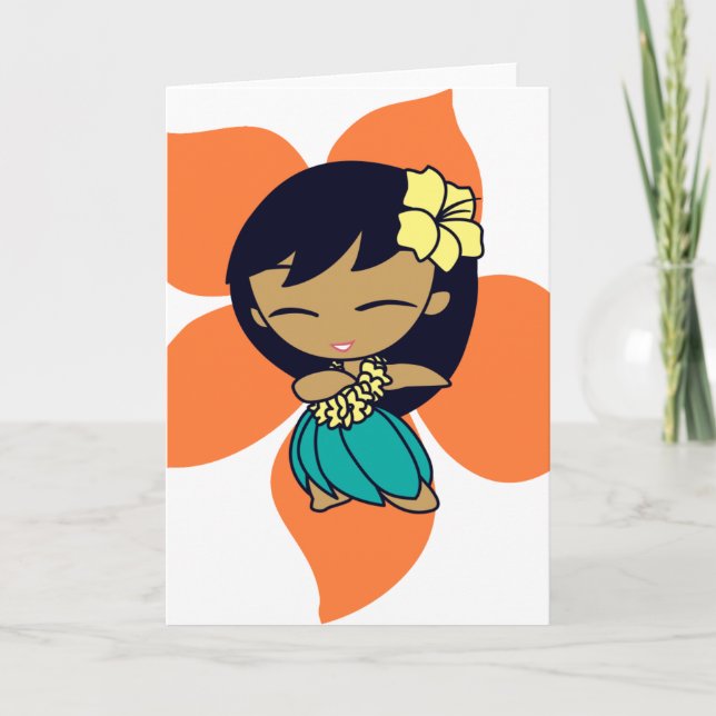 Cartes de voeux "Aloha Honeys" en papaye (Devant)