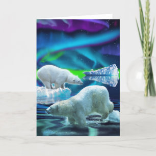 Cartes de voeux arctiques d'ours blancs et d'art