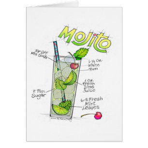 CARTES DE VOEUX - ART DE COCKTAIL DE RECETTE DE