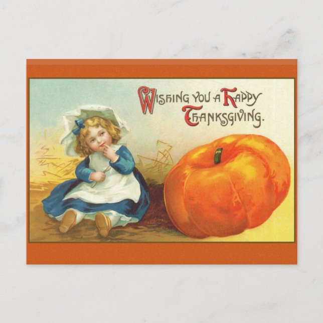 Cartes de voeux art Thanksgiving Vintages (Devant)