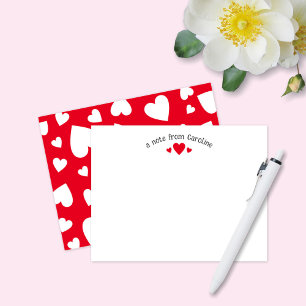 Cartes de vœux aux cœurs rouges pour fille mignonn