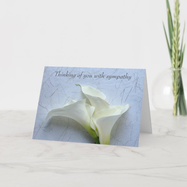 Cartes de vœux avec callas sur un beau fond (Devant)