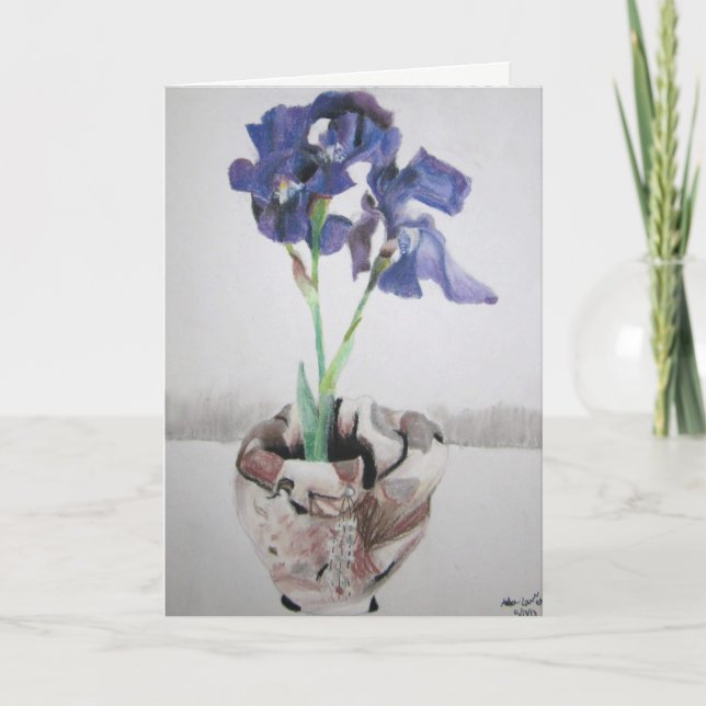 Cartes de voeux avec "Purple Iris" par Amber Larse (Devant)