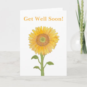 Cartes de vœux Bon rétablissement Tournesol aquare