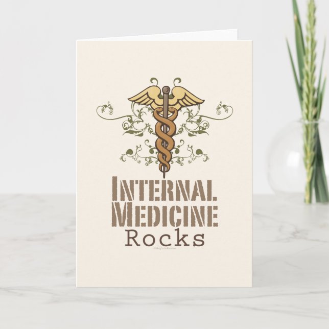 Cartes de voeux Caduceus en médecine interne Rocks (Devant)