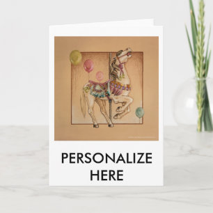 Cartes de voeux - carrousel heureux de cheval