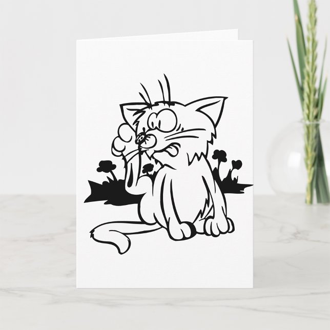 Cartes De Voeux Chat Noir Et Blanc (Créateur téléchargé)
