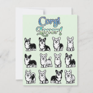 Cartes de voeux Corgi jolies et colorées
