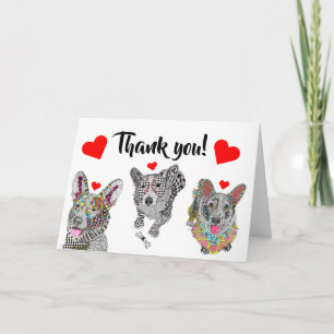 Cartes de voeux Corgi jolies et colorées