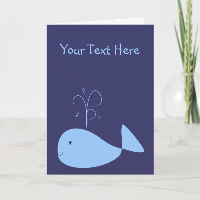 Cartes de voeux customisées par baleine mignonne (Devant)