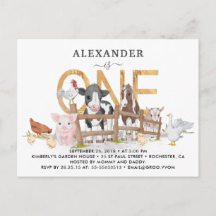 Cartes de vœux d'anniversaire de 1 an avec des ani