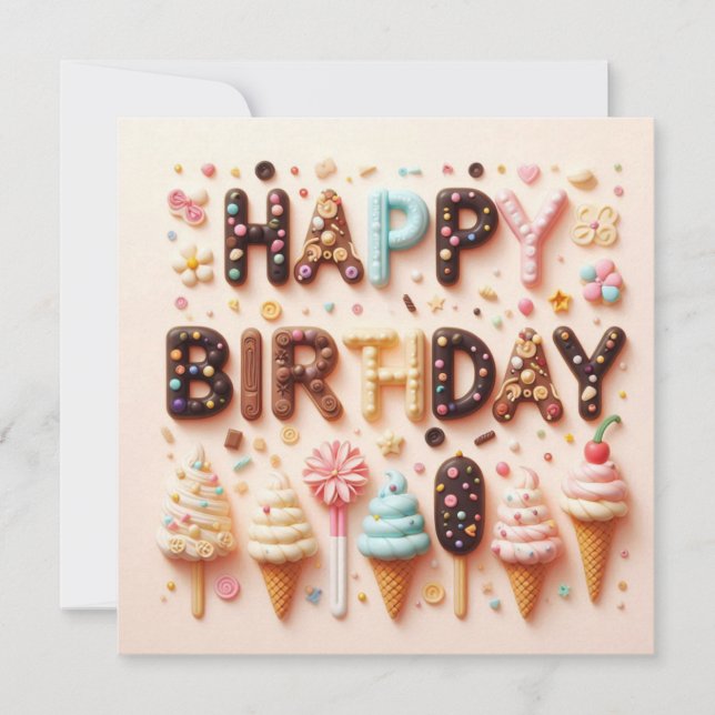 Cartes de voeux d'anniversaire heureuses (Devant)