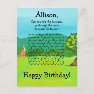 Cartes de vœux d'anniversaire Kangourou et Labyrin