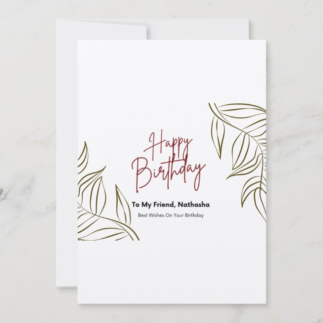 Cartes de voeux d'anniversaire pour vos proches. (Devant)