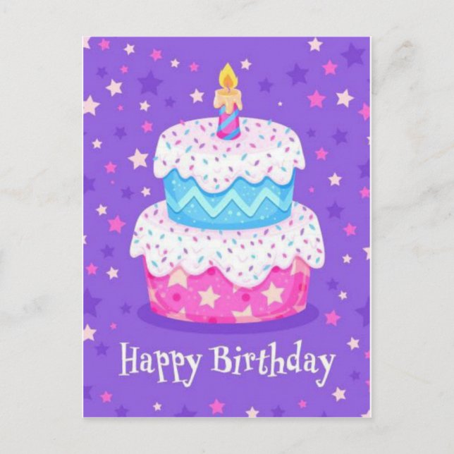 Cartes de vœux d'anniversaire Sensational Stars (Devant)