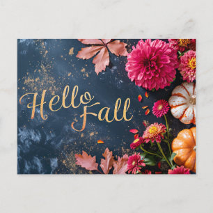 Cartes de vœux d'automne avec citrouilles et fleur