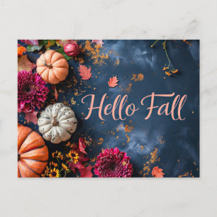 Cartes de vœux d'automne avec citrouilles et fleur