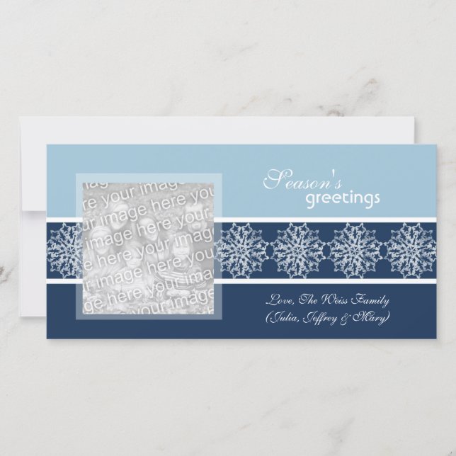 Cartes de vœux de fêtes de fin d'année Flocon de n (Devant)