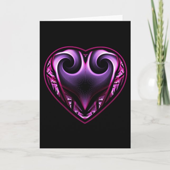 Cartes de voeux de fractale de coeur de Taureau (Devant)