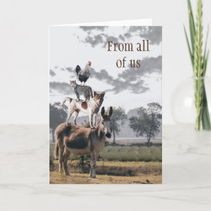 Cartes de voeux de groupe de pyramide animale amus