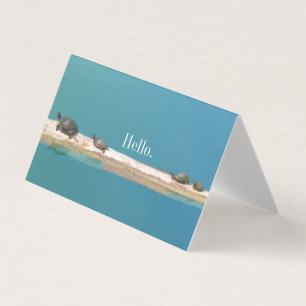 Cartes de voeux de la famille des tortues "Hello"