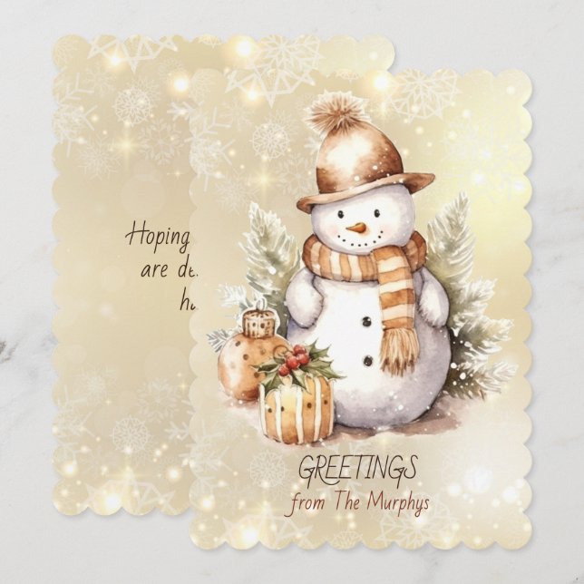 Cartes de vœux de la famille Name (Devant / Derrière)