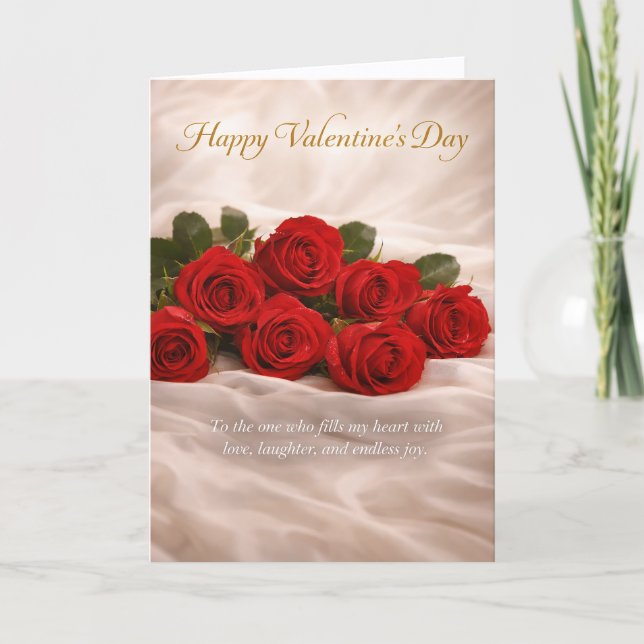 Cartes de vœux de la Saint-Valentin aux roses roug (Devant)