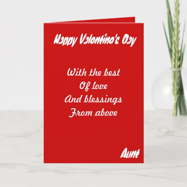 Cartes de voeux de la Saint-Valentin tante (Devant)