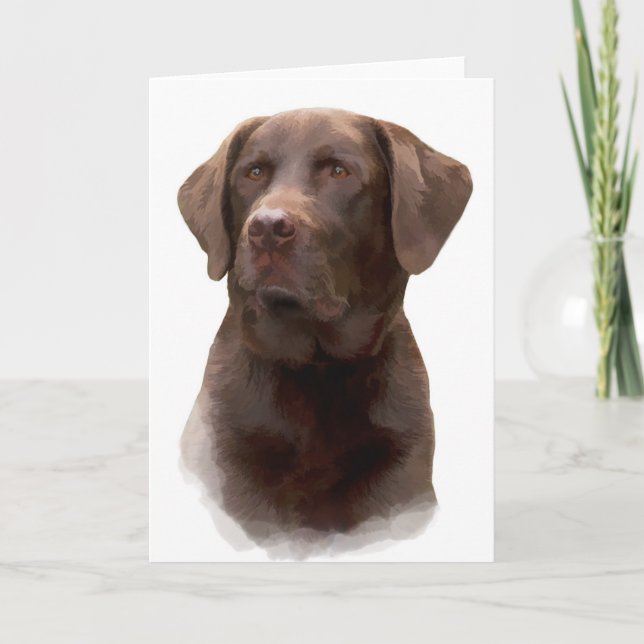 Cartes de voeux de labrador retriever de chocolat (Devant)