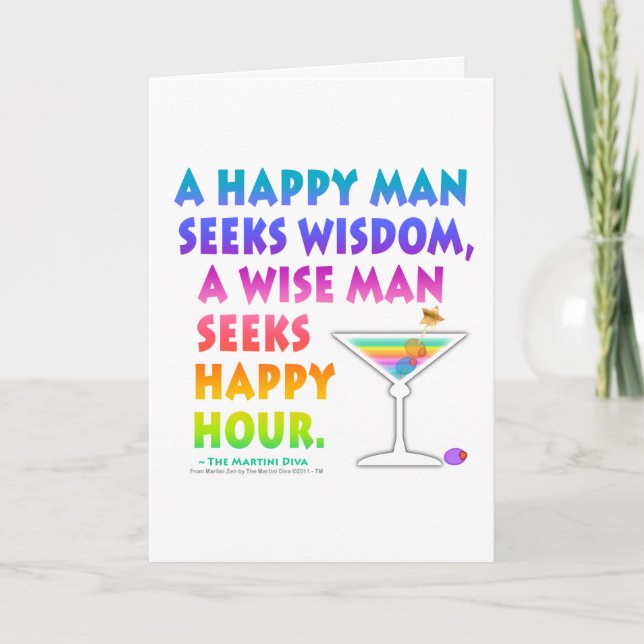 Cartes de vœux de l'heureuse heure pour homme sage (Devant)
