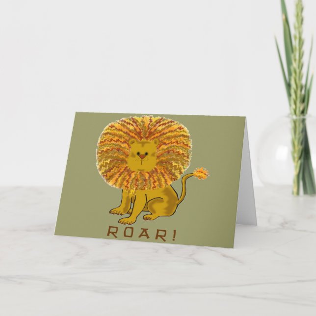 Cartes de voeux de lion (Devant)