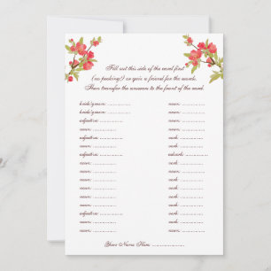 Cartes de voeux de mariage aux fleurs de l'arbre r