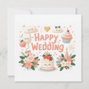 Cartes de vœux de mariage joyeux