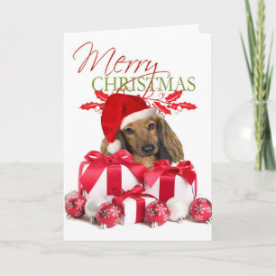 Cartes de voeux de Noël Dachshund