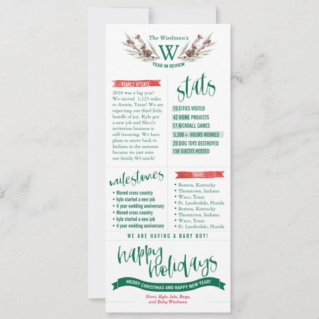 Cartes de vœux de Noël de fin d'année avec photos (Devant)