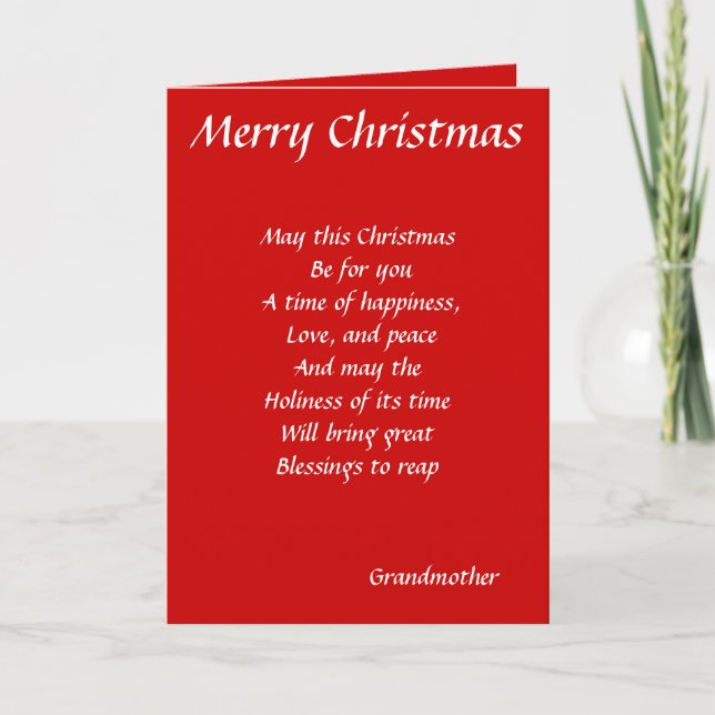 Cartes de voeux de Noël de grand-mère (Devant)