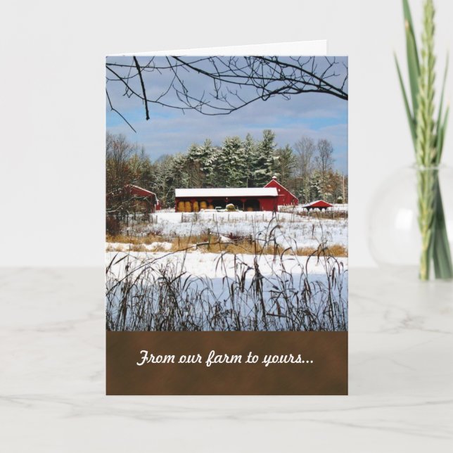 Cartes de voeux de Noël de la ferme Red Barn (Devant)