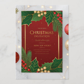 Cartes de vœux de Noël élégantes – Hol rouge & ver